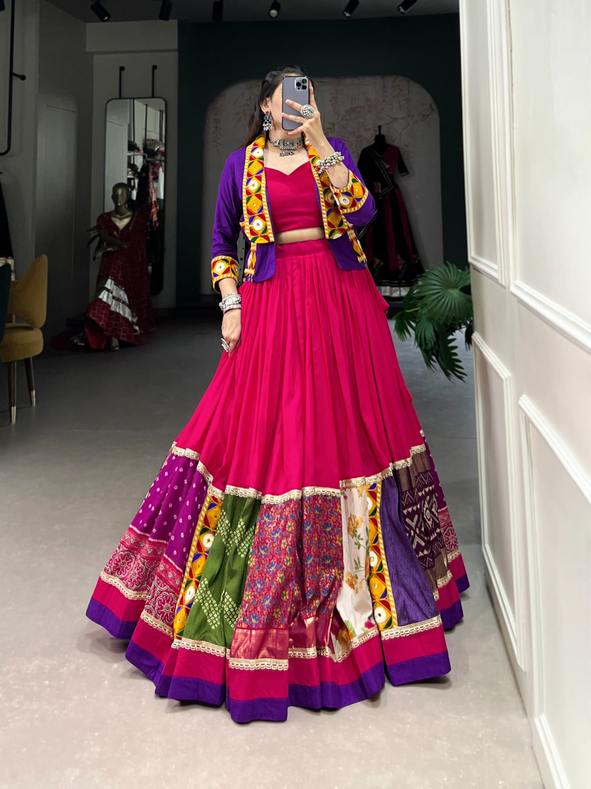 Pink Lehenga choli with koti Designer Ghagra choli Rayon silk lehenga with print work