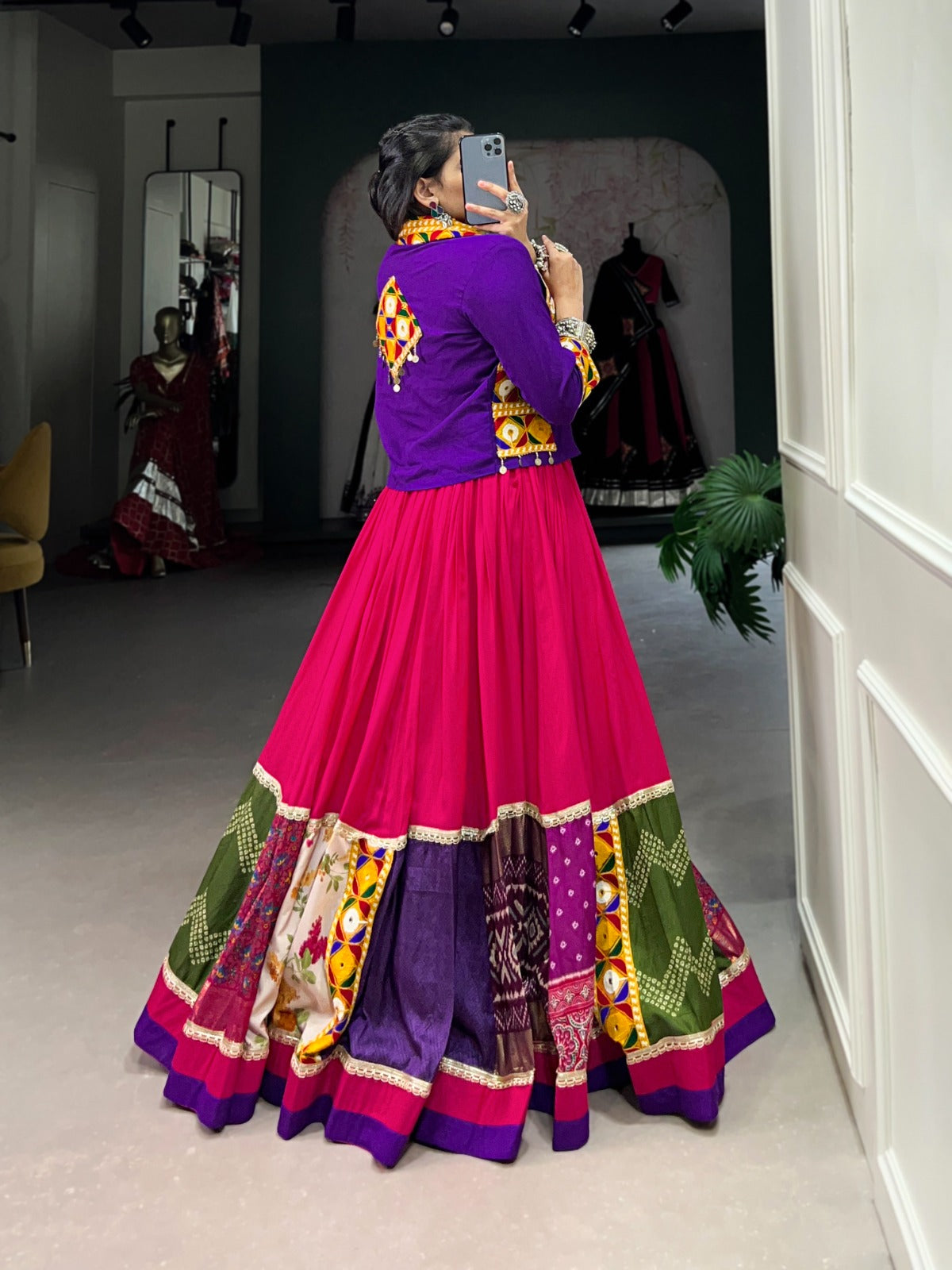 Pink Lehenga choli with koti Designer Ghagra choli Rayon silk lehenga with print work