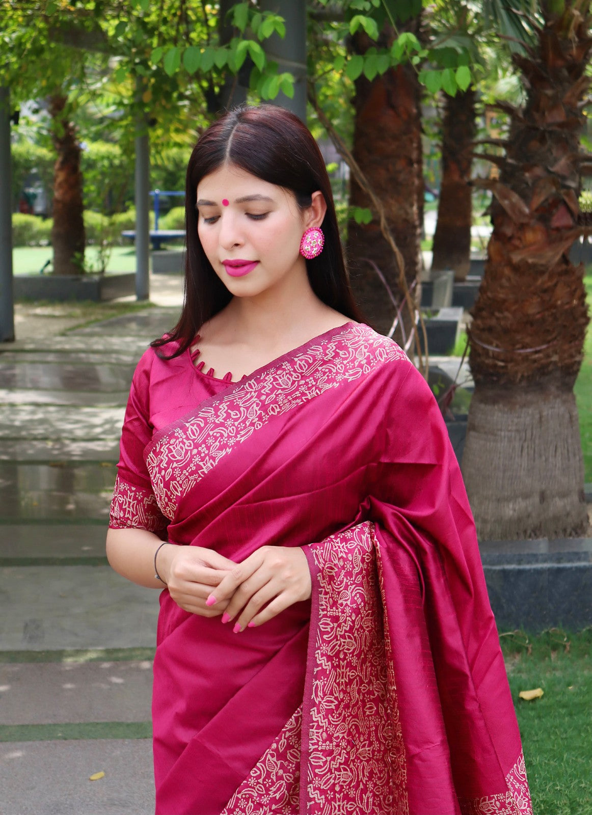 Banglori raw silk fabric saree with rich weaving pallu work Handloom saree blouse
