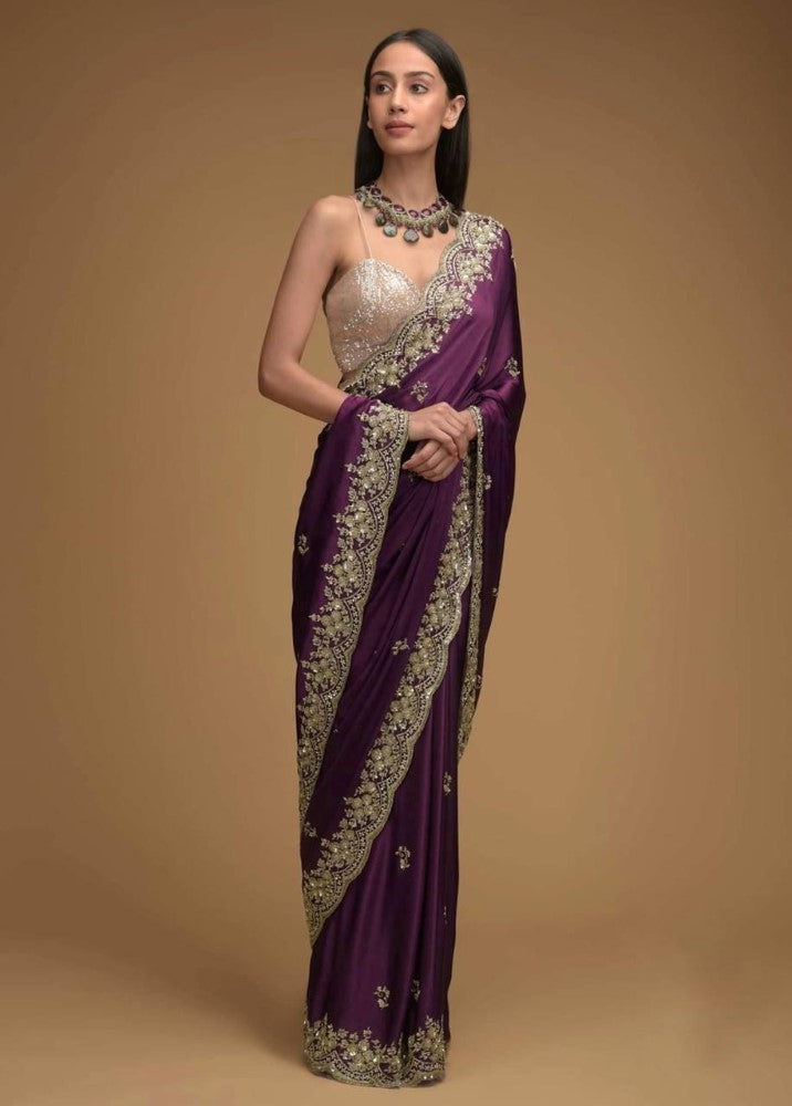Premium black rangoli silk saree Embroidery coding with sequins work Women wear sari
