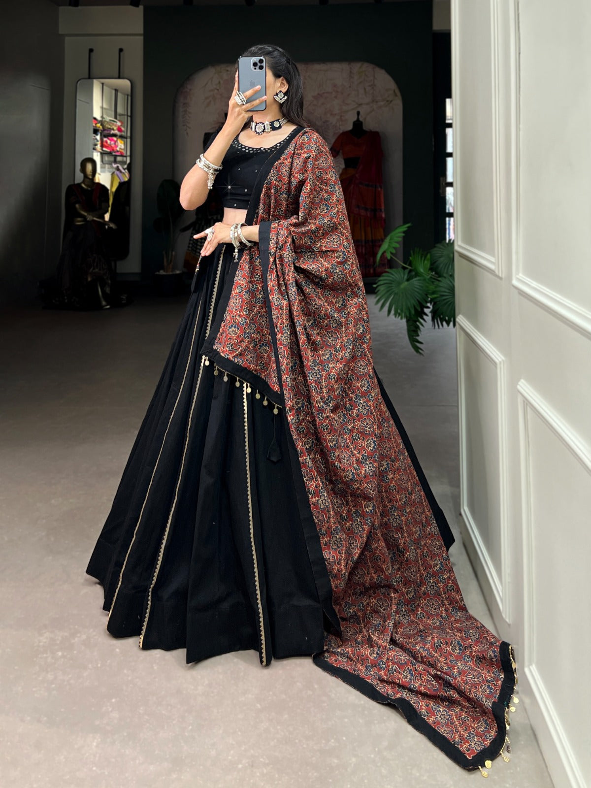 Pure Cotton Lehenga choli Gota patti work lehenga with purse Indian Ghagra choli with Dupatta
