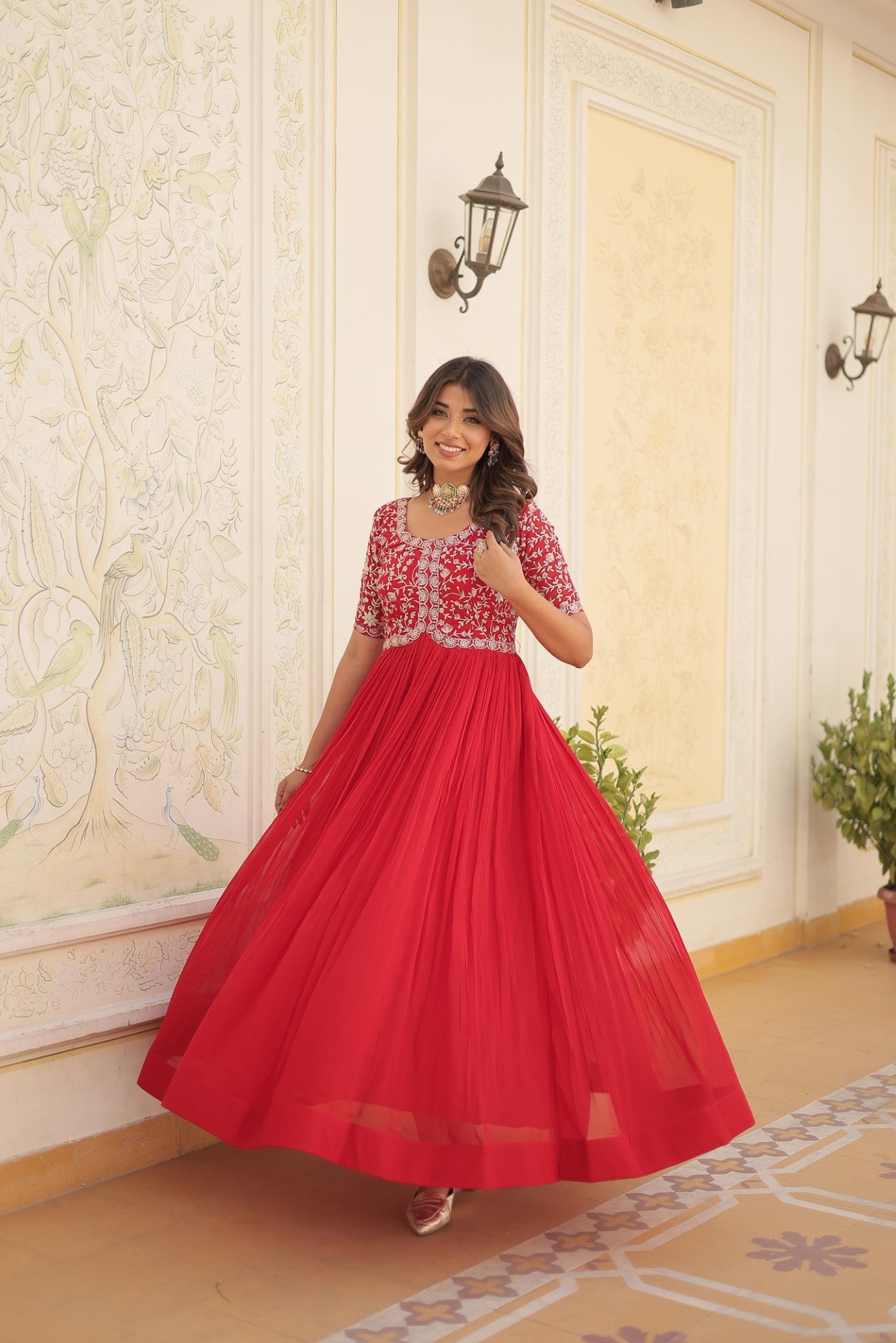 Readymade Gown for women Georgette Fabric with Sequins Embroidery work Designer Gown