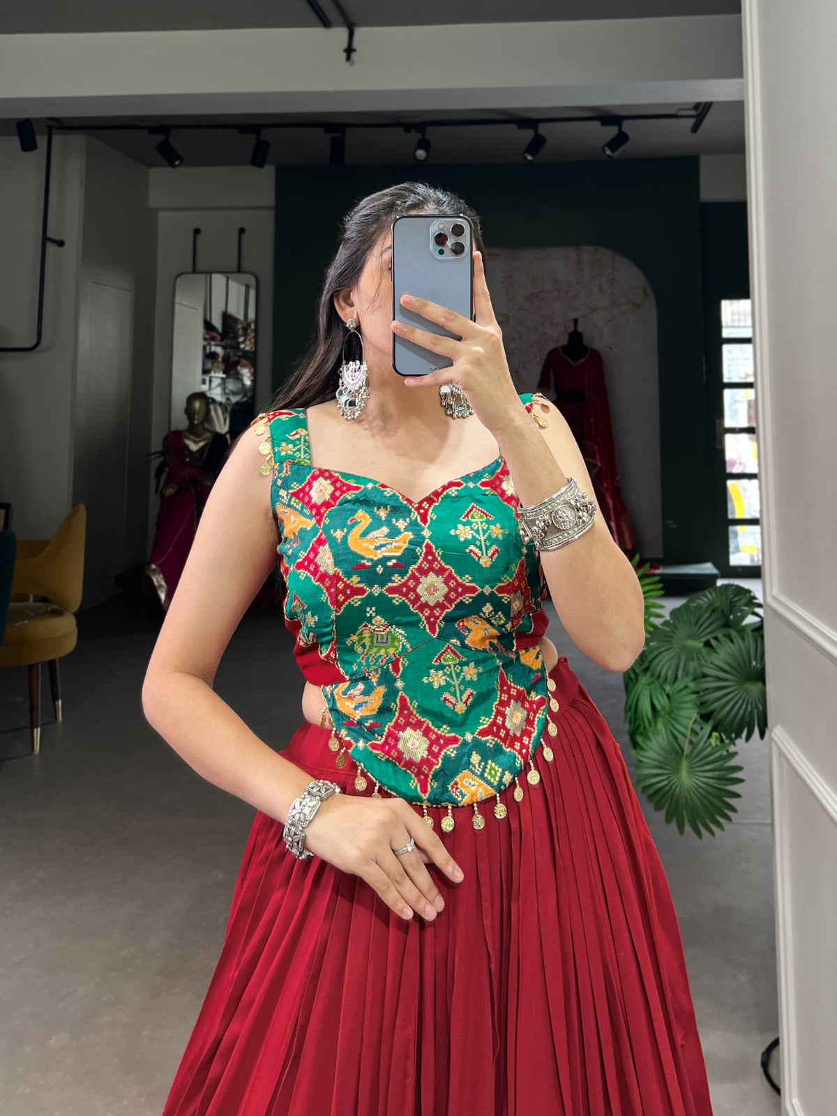 Pure rayon fabric Lehenga choli Plain Embossed Design Lace work lehenga with blouse