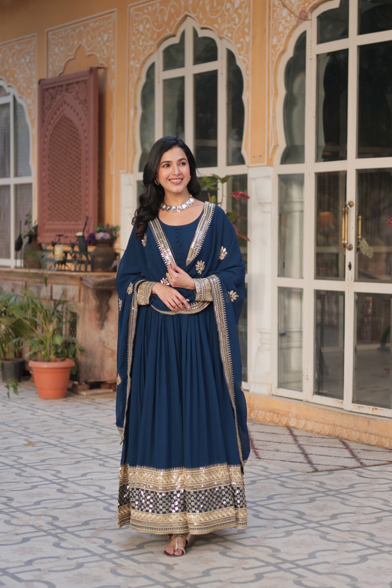 Readymade Gown with Dupatta Set Ethnic dress