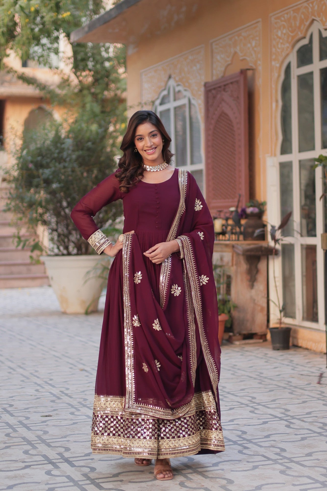 Readymade Gown with Dupatta Set Ethnic dress