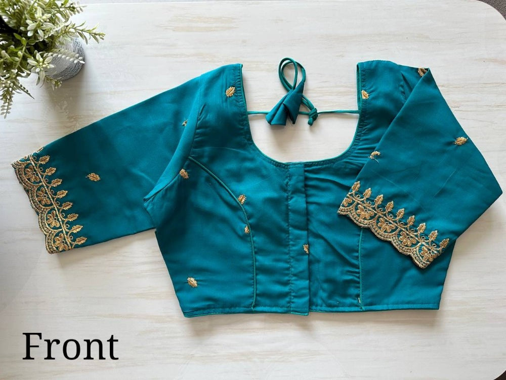 Cambric cotton fabric Blouse Embroidery with thread work Non padded blouse Women's wear