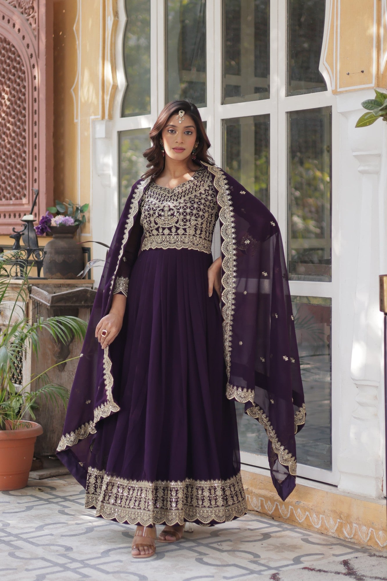 Readymade Gown with Dupatta Set Party wear