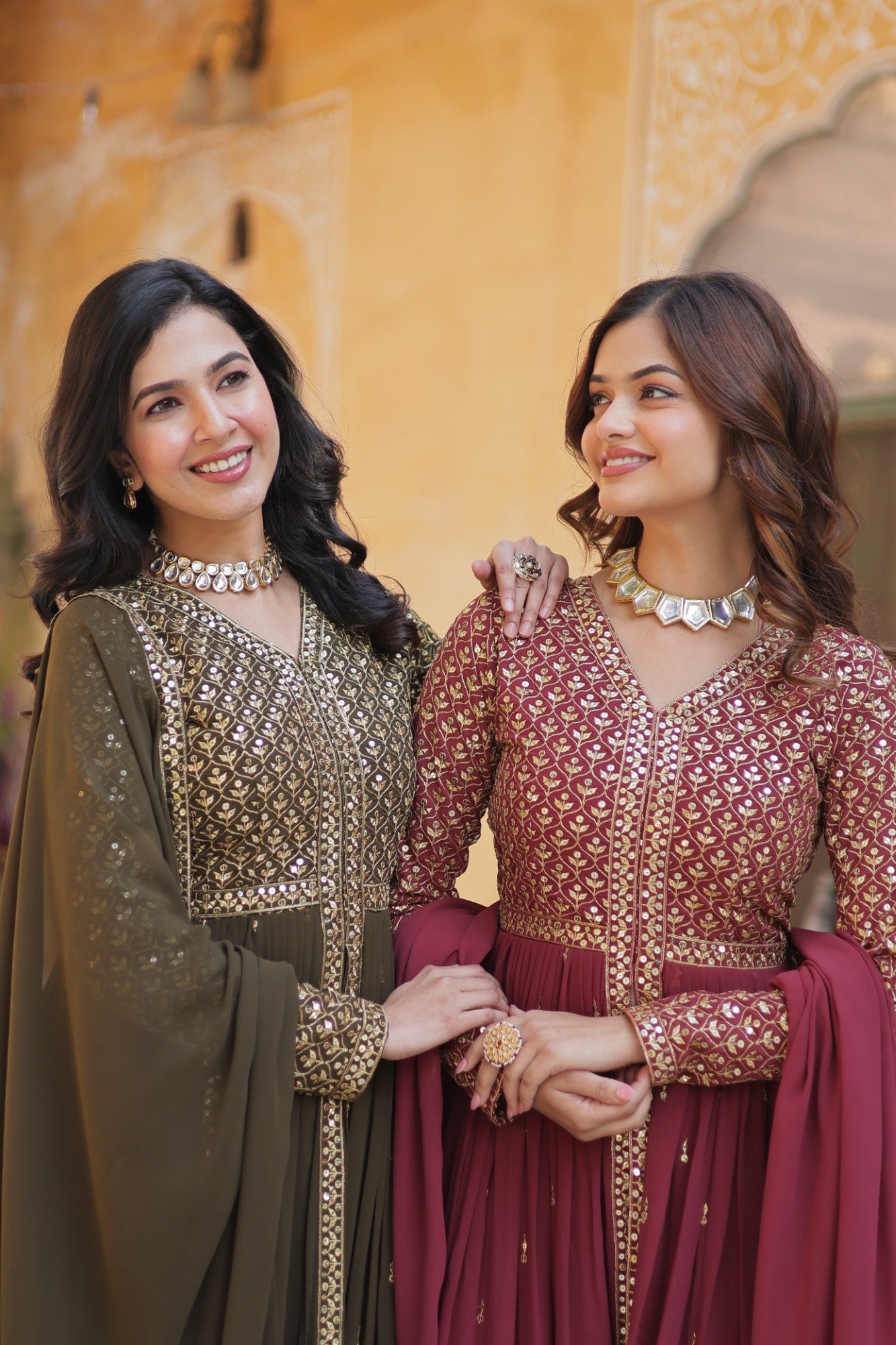 Readymade Heavy Anarkali Kurta Set for Women Georgette Fabric with Embroidery
